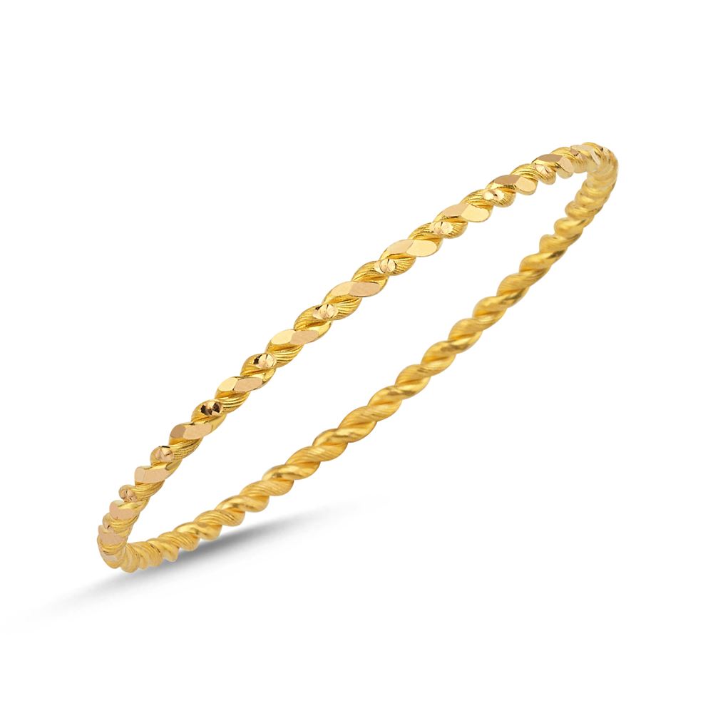 22 Ayar Noktalı İkili Burma Altın Bilezik 20 Gr