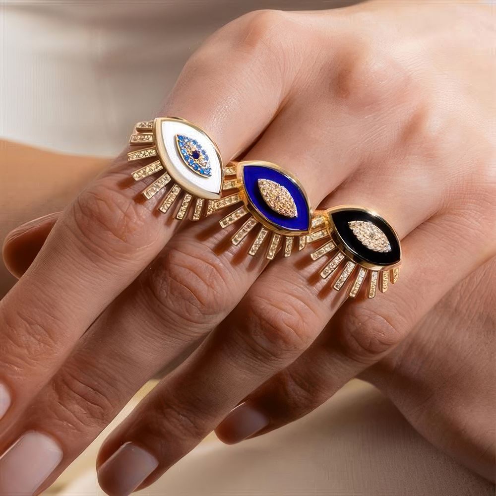 Mineli Taşlı Göz Yüzük