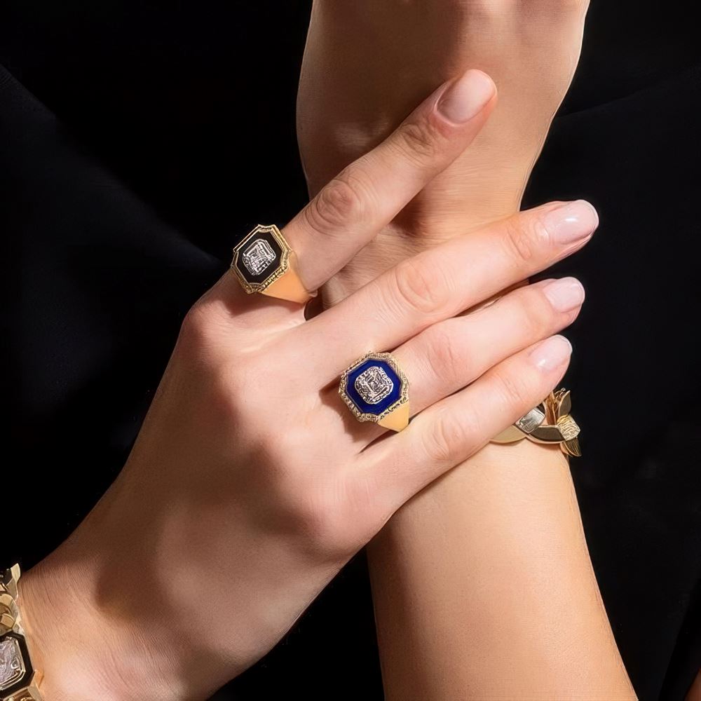 Siyah Mineli Taşlı Yüzük