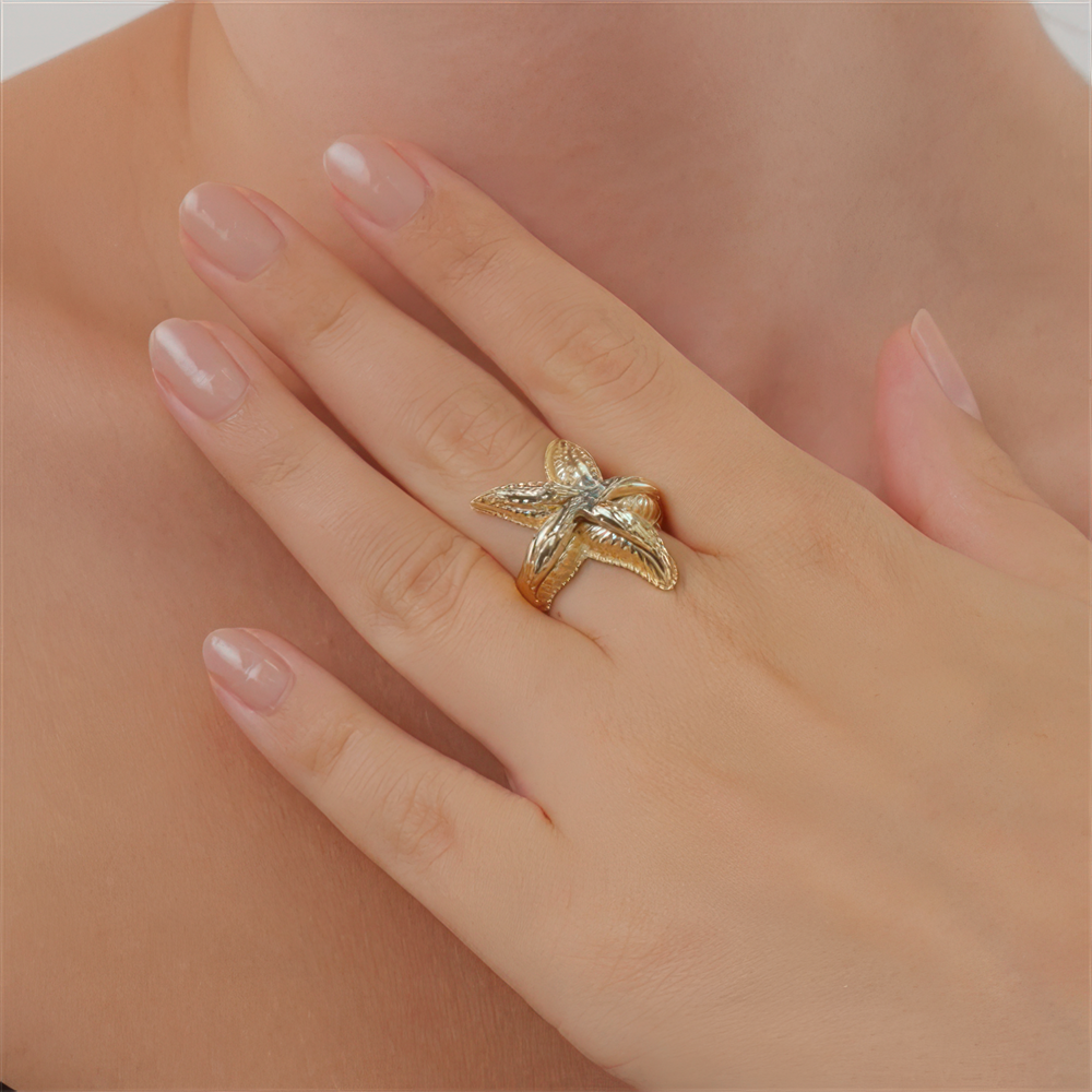 Deniz Yıldızı Altın Yüzük