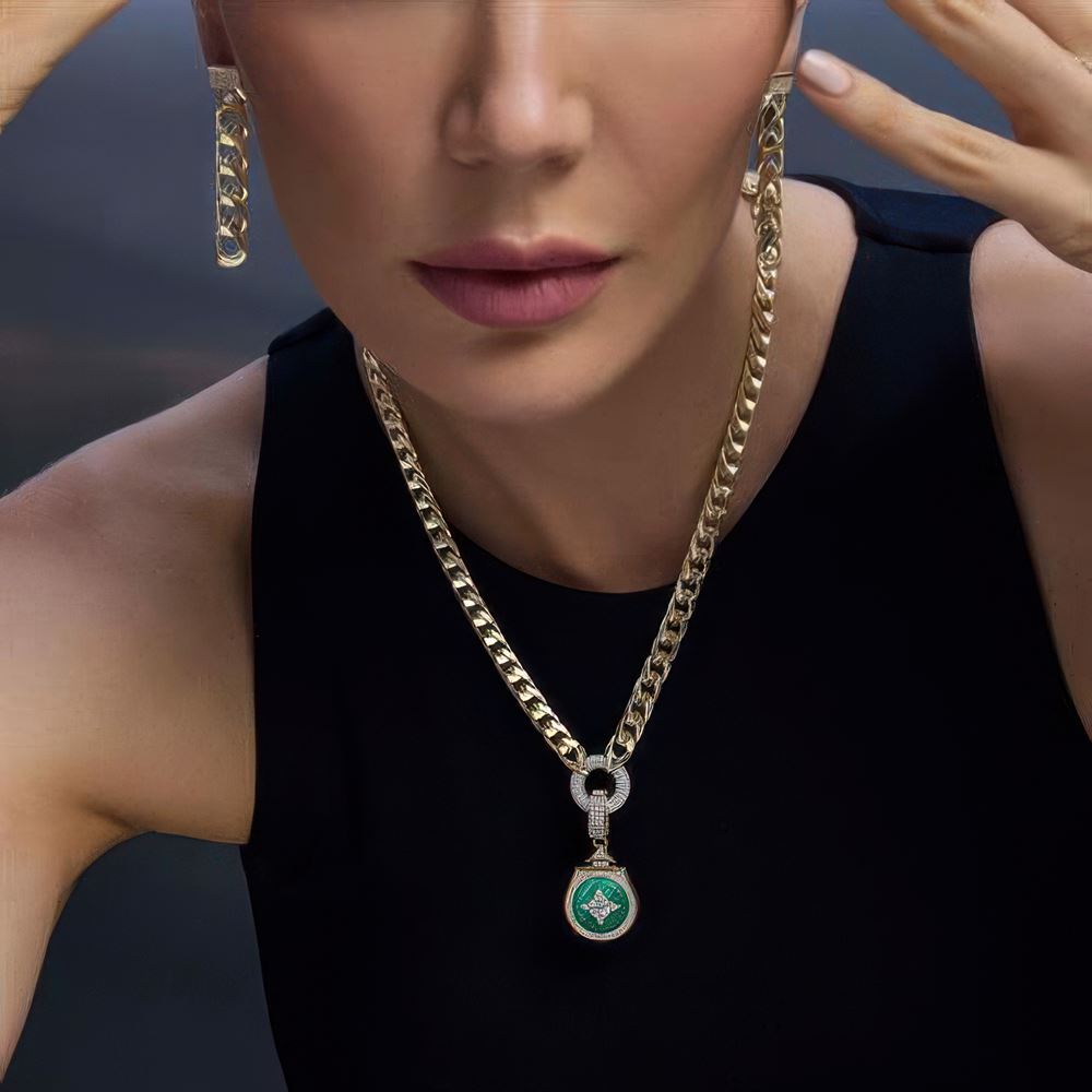 Taşlı Halka Gurmet Zincir 45Cm-7Mm