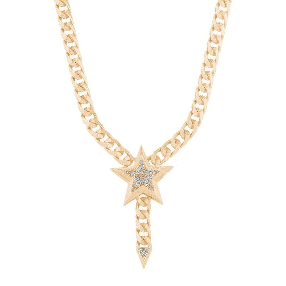 Taşlı Yıldız Tasarım Gurmet Zincir 45Cm-7Mm