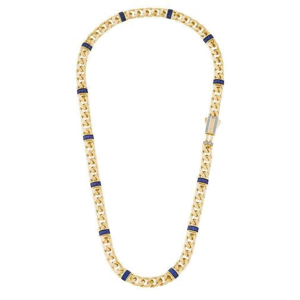 Mavi Taşlı Gurmet Zincir 45Cm