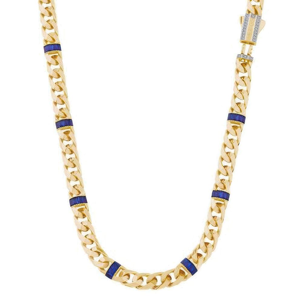 Mavi Taşlı Gurmet Zincir 45Cm