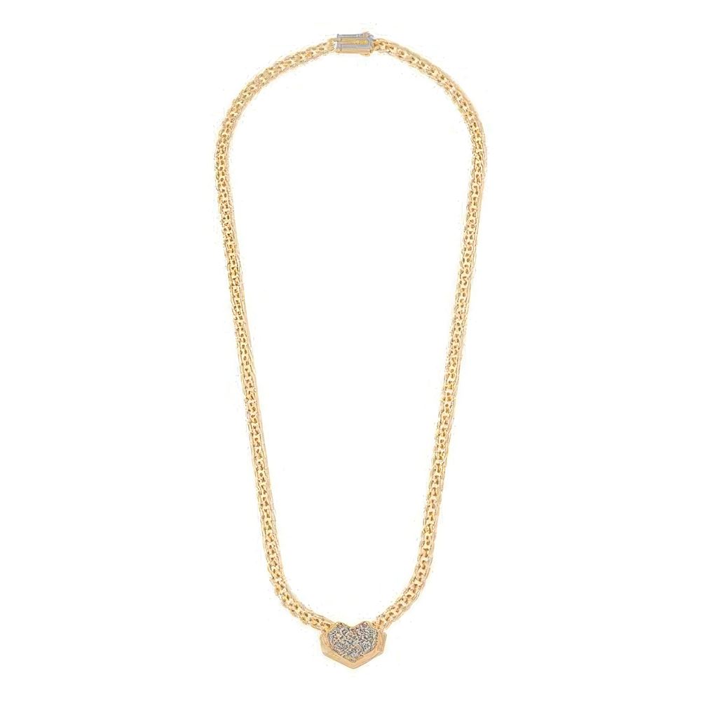 Baget Taşlı Kalp Gurmet Kolye 45Cm Zincir