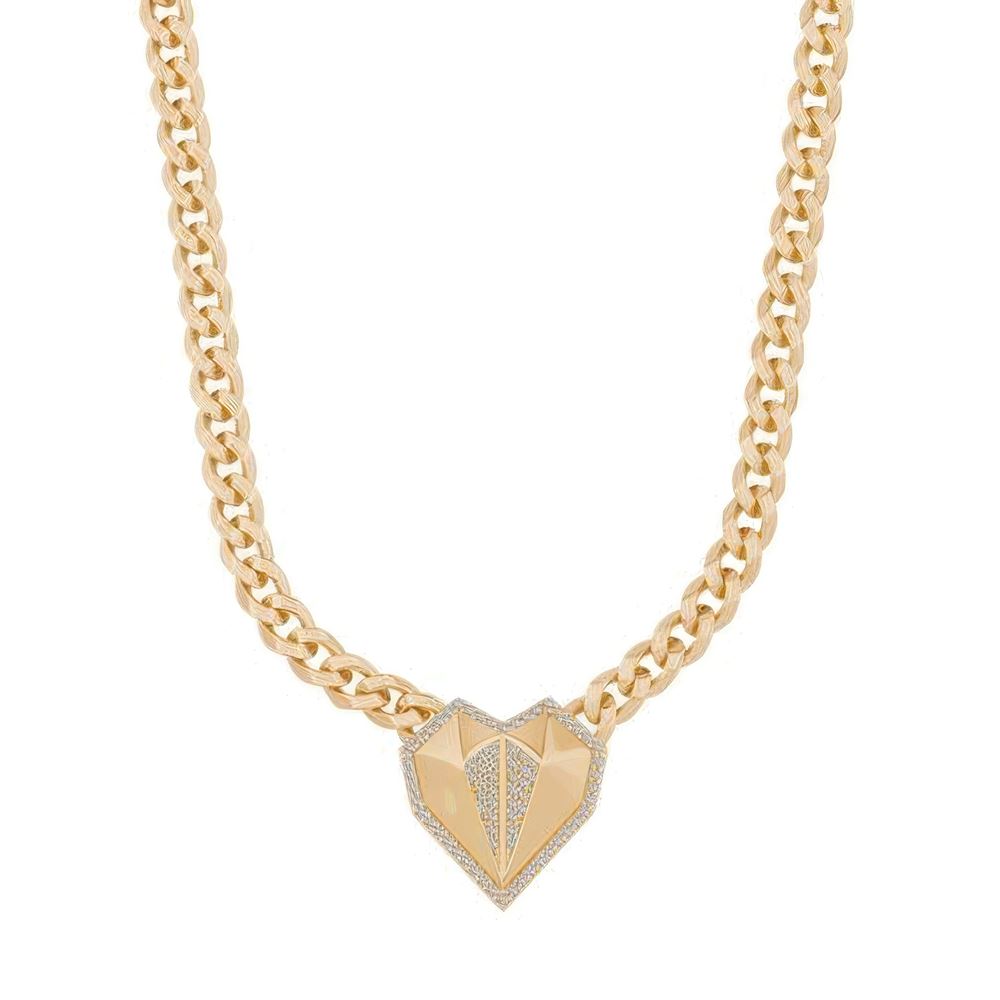 Taşlı Kalp Gurmet Kolye 45Cm Zincir