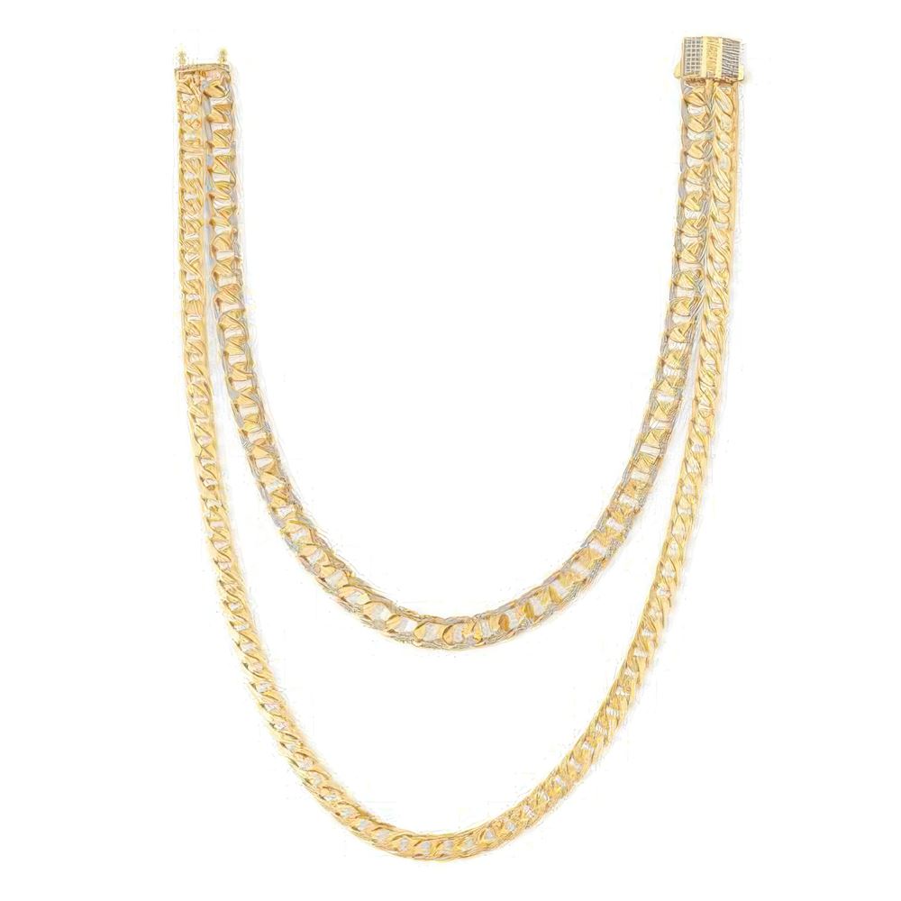 İki Sıra Taşlı Piramit Gurmet Zincir 45-50Cm