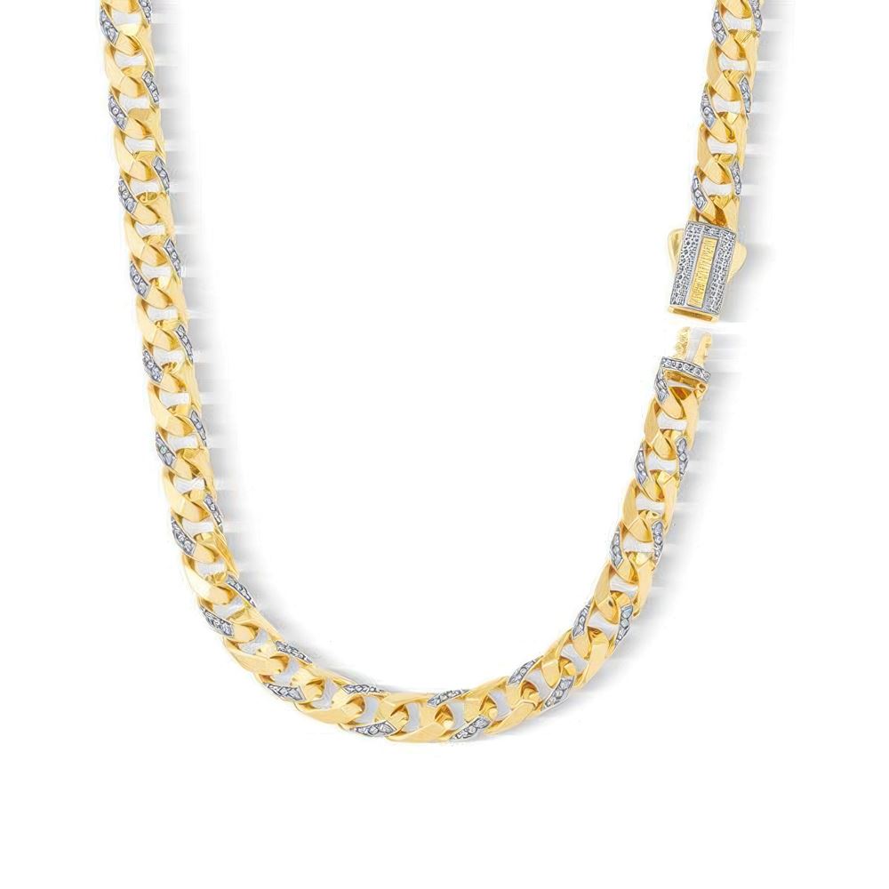 7Mm Taşlı Piramit Gurmet Zincir 45 Cm