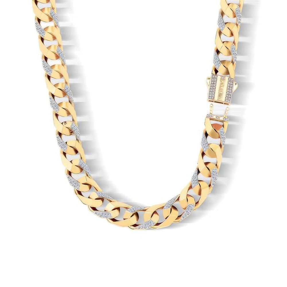 11Mm Taşlı Piramit Gurmet Zincir 45 Cm