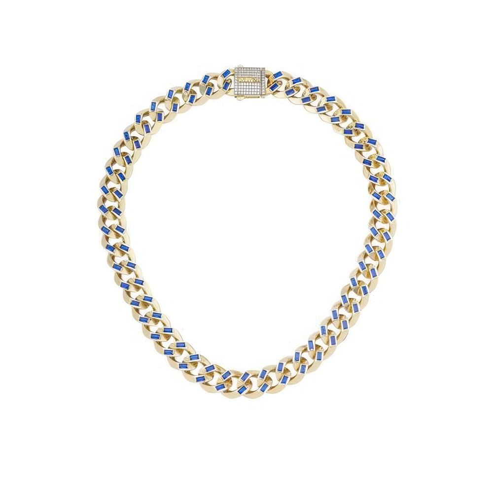 Safir Taşlı Gurmet Zincir 45 Cm