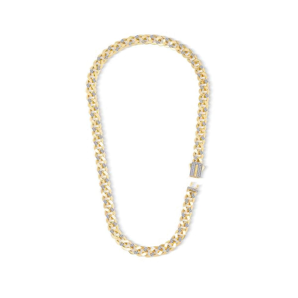 9Mm Altın Taşlı Gurmet Zincir 45 Cm