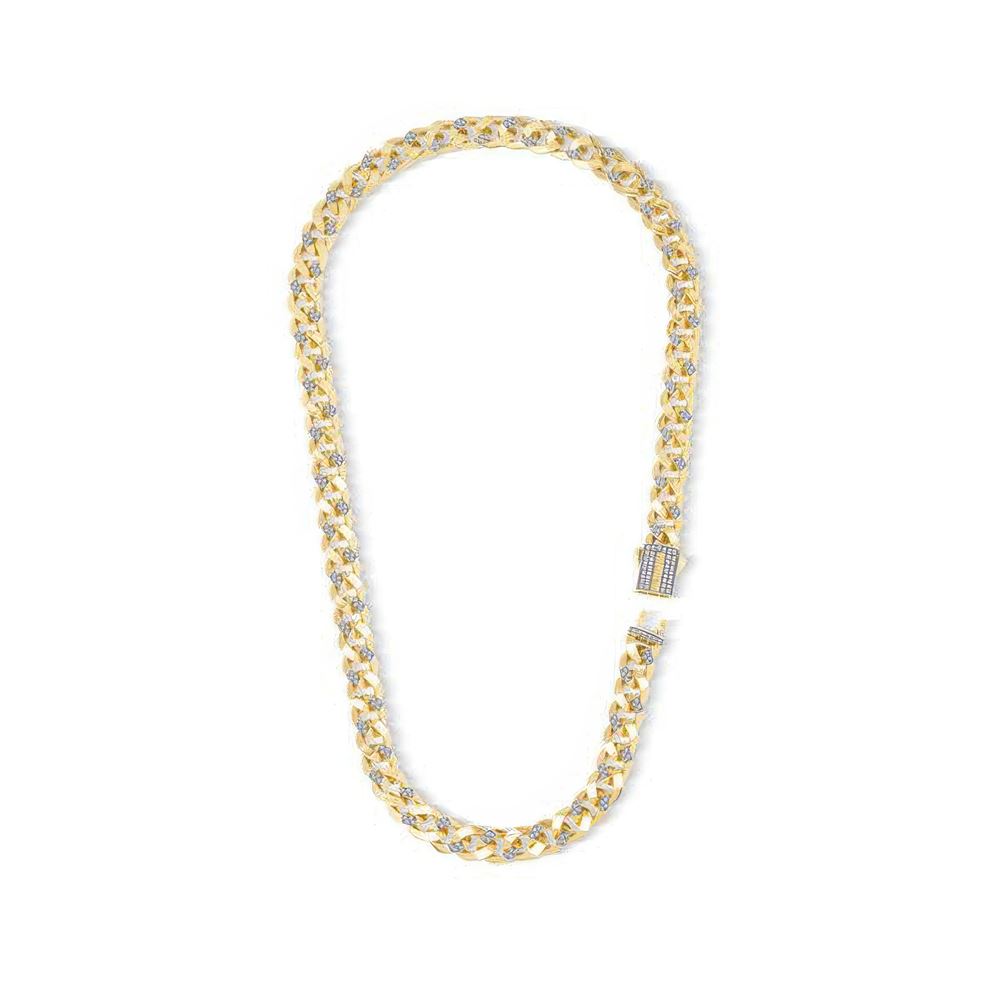 9Mm Altın Taşlı Gurmet Zincir 45 Cm