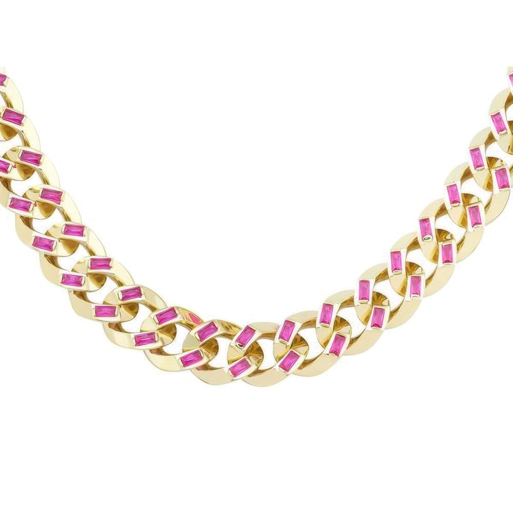 Yakut Taşlı Gurmet Zincir 45 Cm