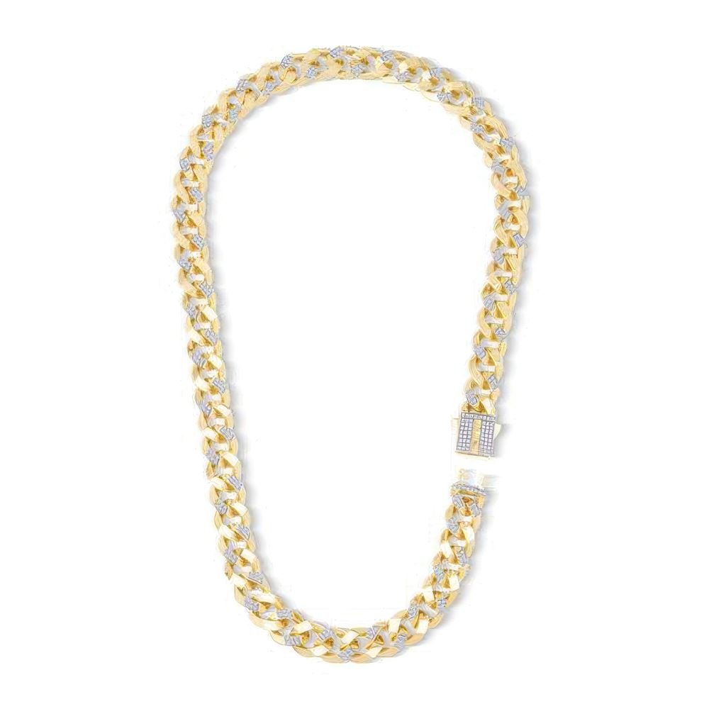 13Mm Altın Taşlı Gurmet Zincir 45 Cm