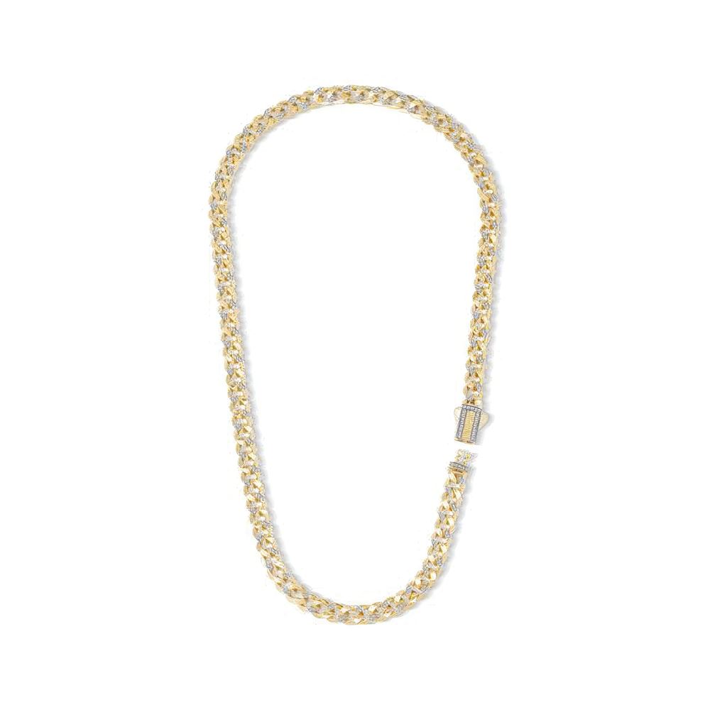 7Mm Altın Taşlı Gurmet Zincir 45 Cm