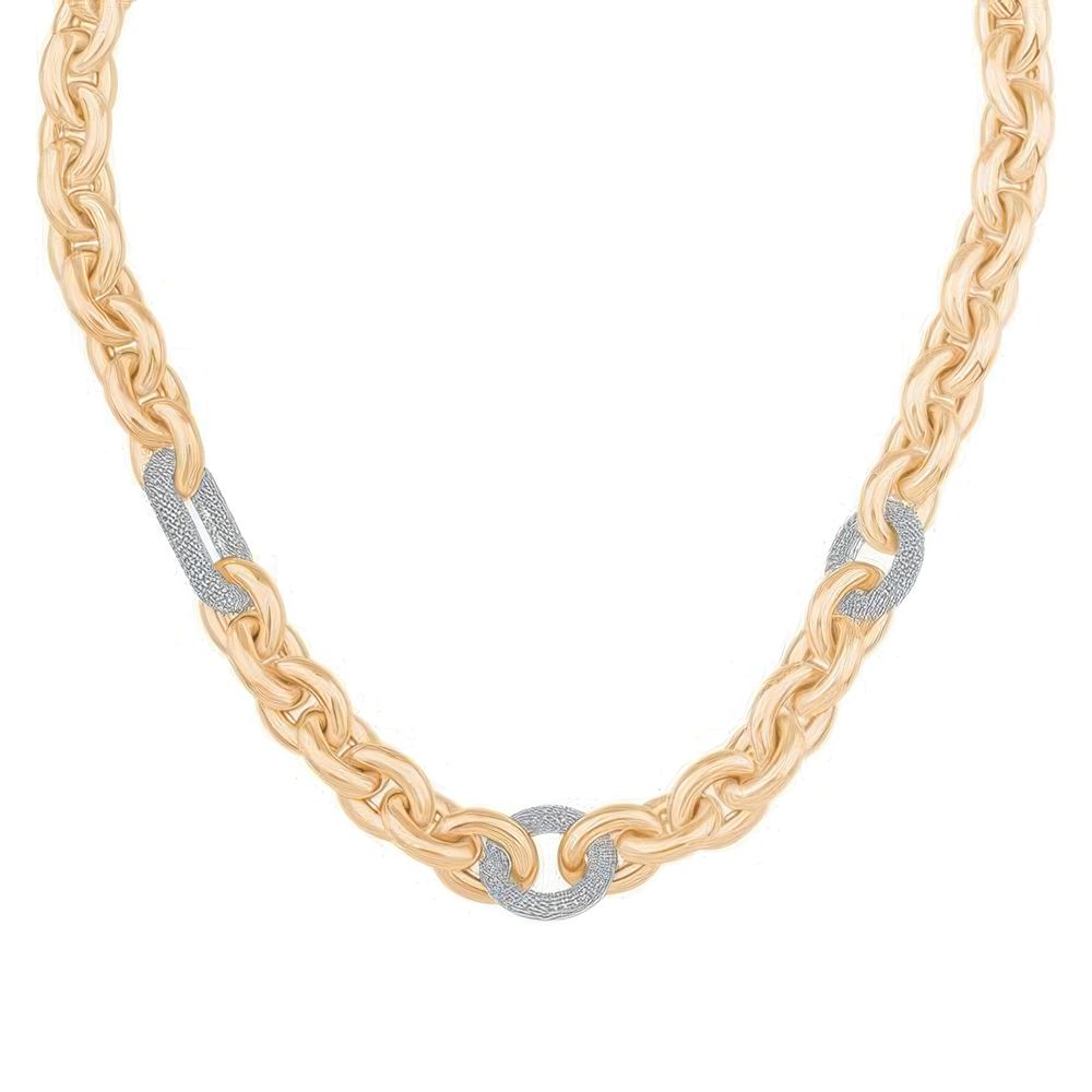 İtalyan Tasarım Taşlı Zincir 45Cm-7Mm