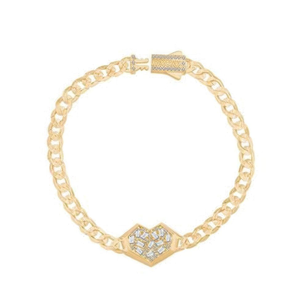 Baget Taşlı Kalp Gurmet Bileklik 18CM