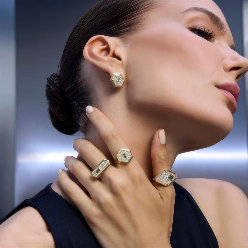 Baget Pembe Taşlı Küpe