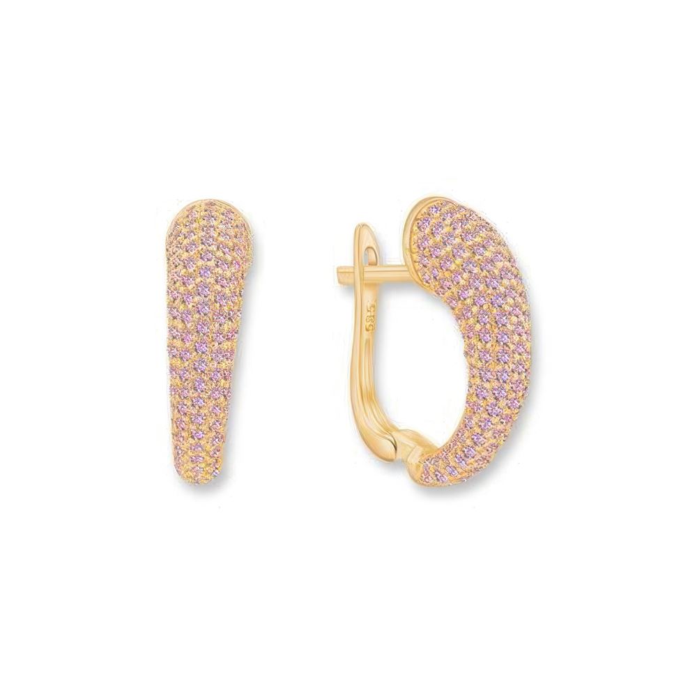 Taşlı Altın Küpe