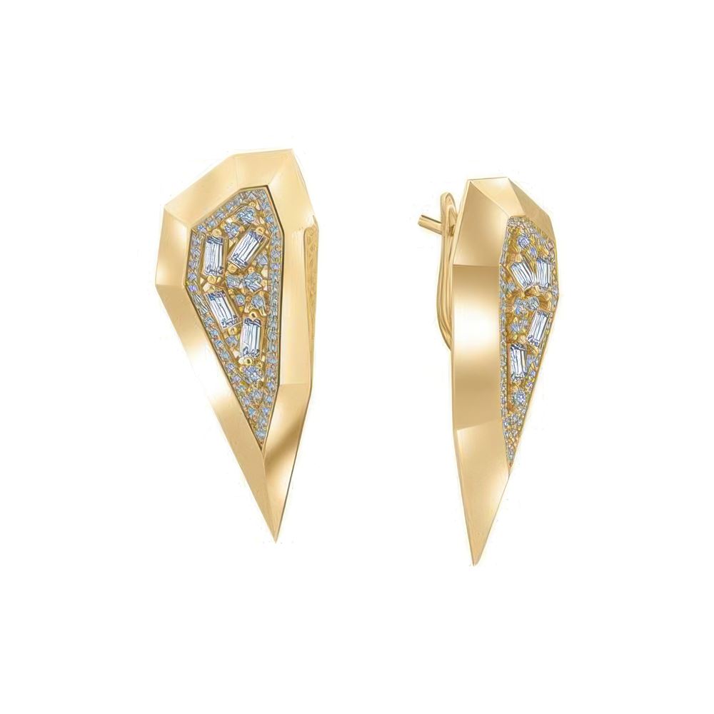 Geometrik Buz Kristali Küpe