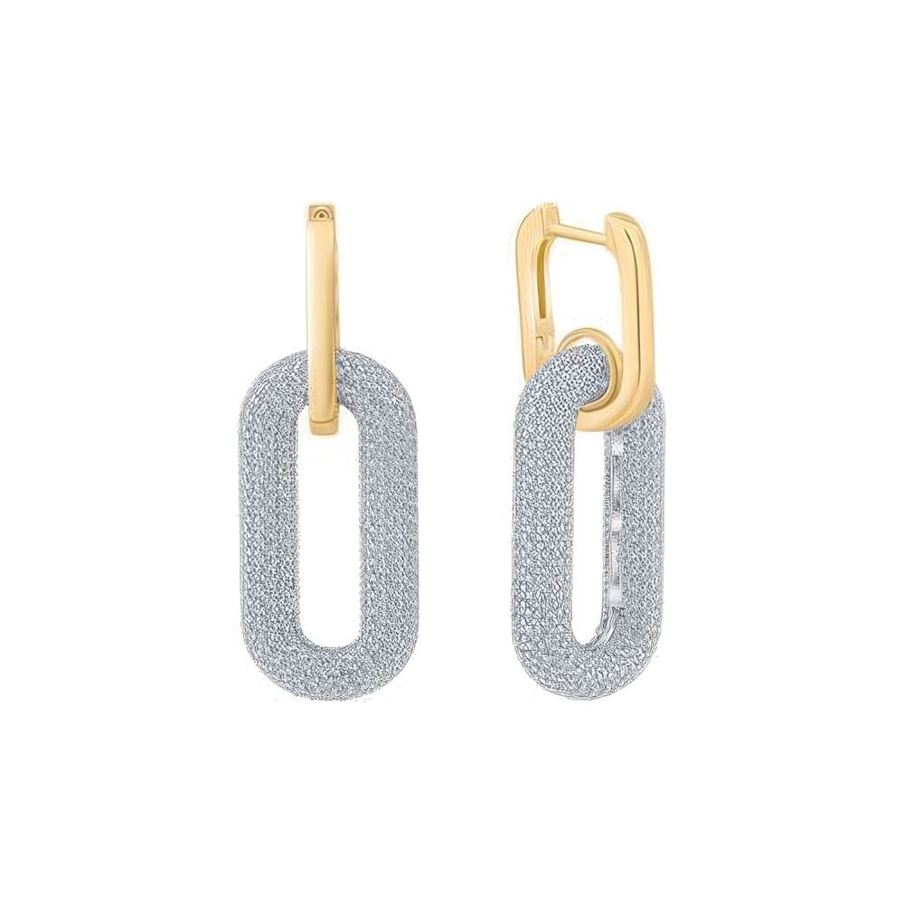 Mini Taşlı Zincir Küpe