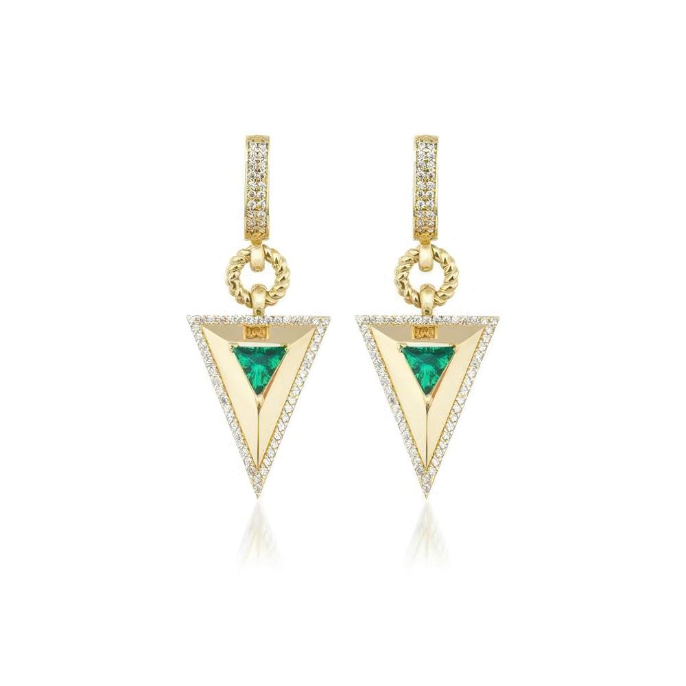 Safir Taşlı Pramit Küpe