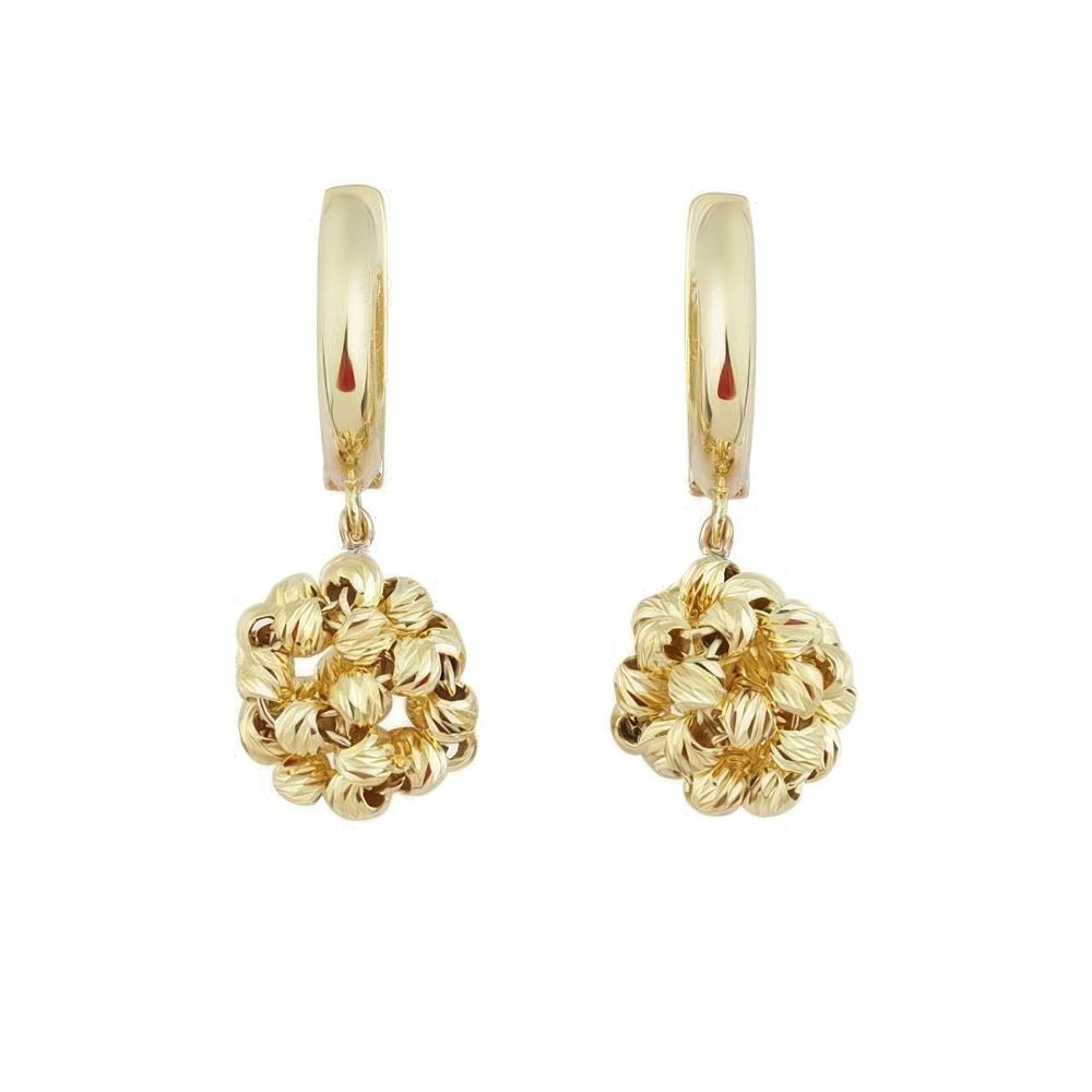 Altın Örme Top Küpe