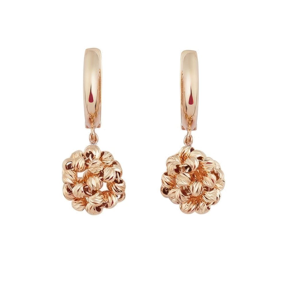 Altın Örme Top Küpe