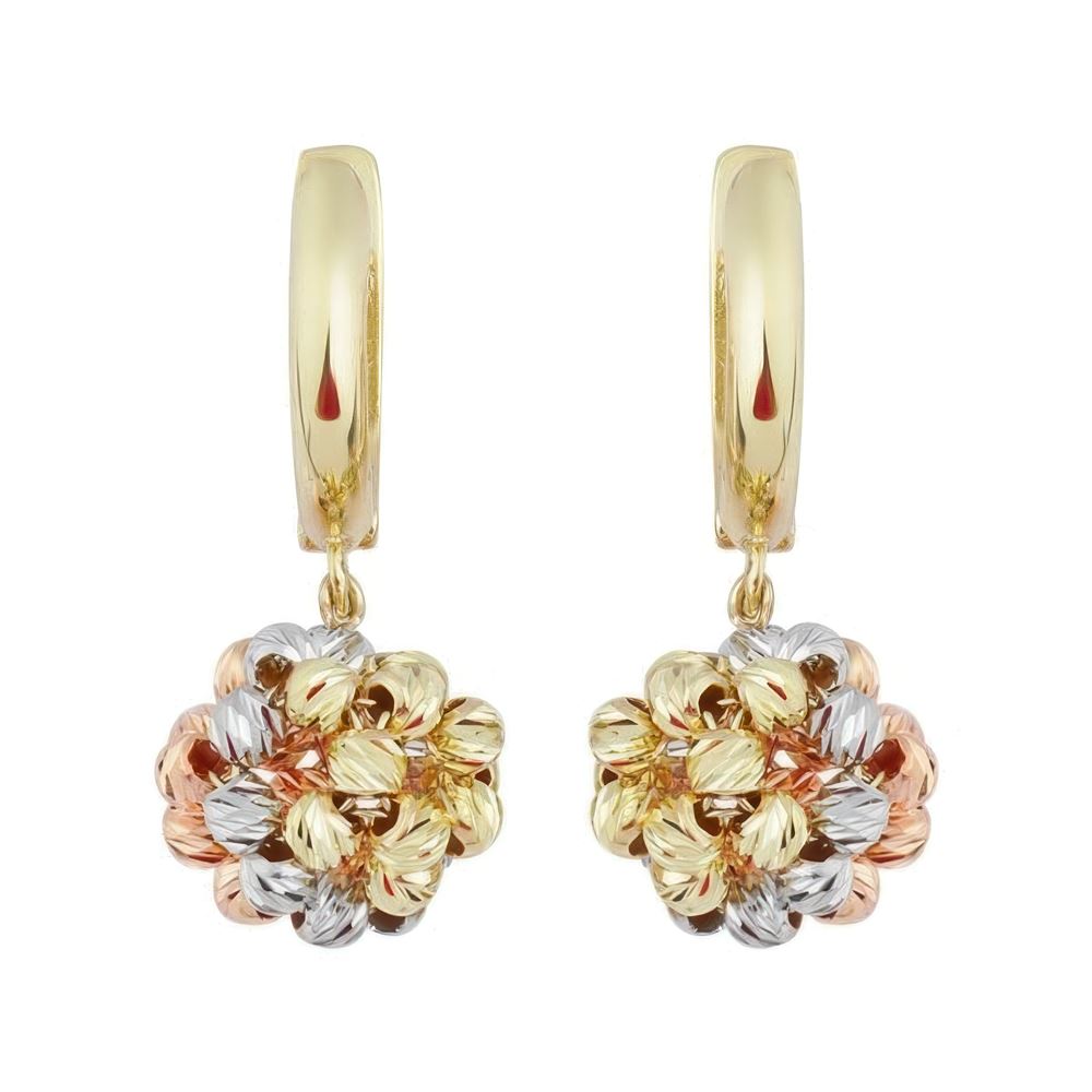 Altın Örme Top Küpe