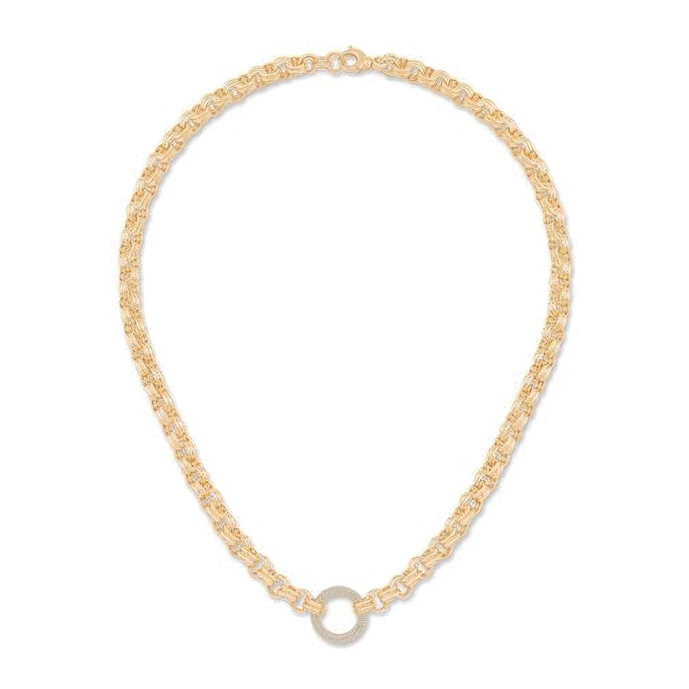 Taşlı Halka Zincir Kolye 50Cm Zincir