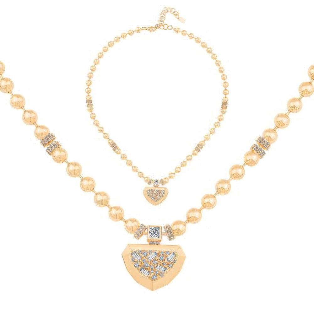 Siyah Mineli Tasarım Kolye 50Cm Zincir