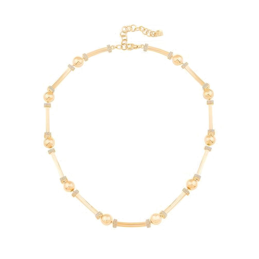 Taşlı Top Silindir Kolye 43 Cm Zincir