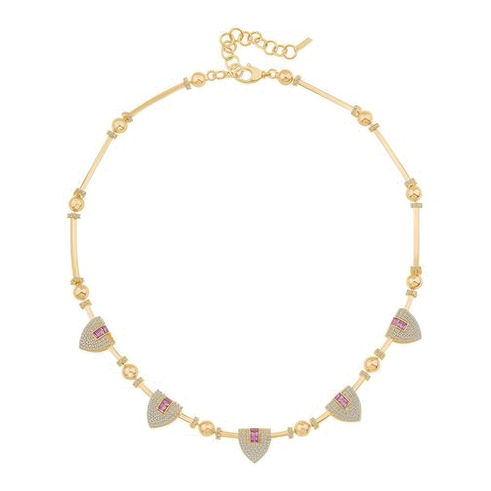 Baget Taşlı Silindir Kolye 43 Cm Zincir