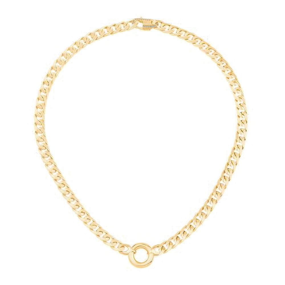 Halka Detaylı Piramit Gurmet  Kolye 43 Cm Zincir