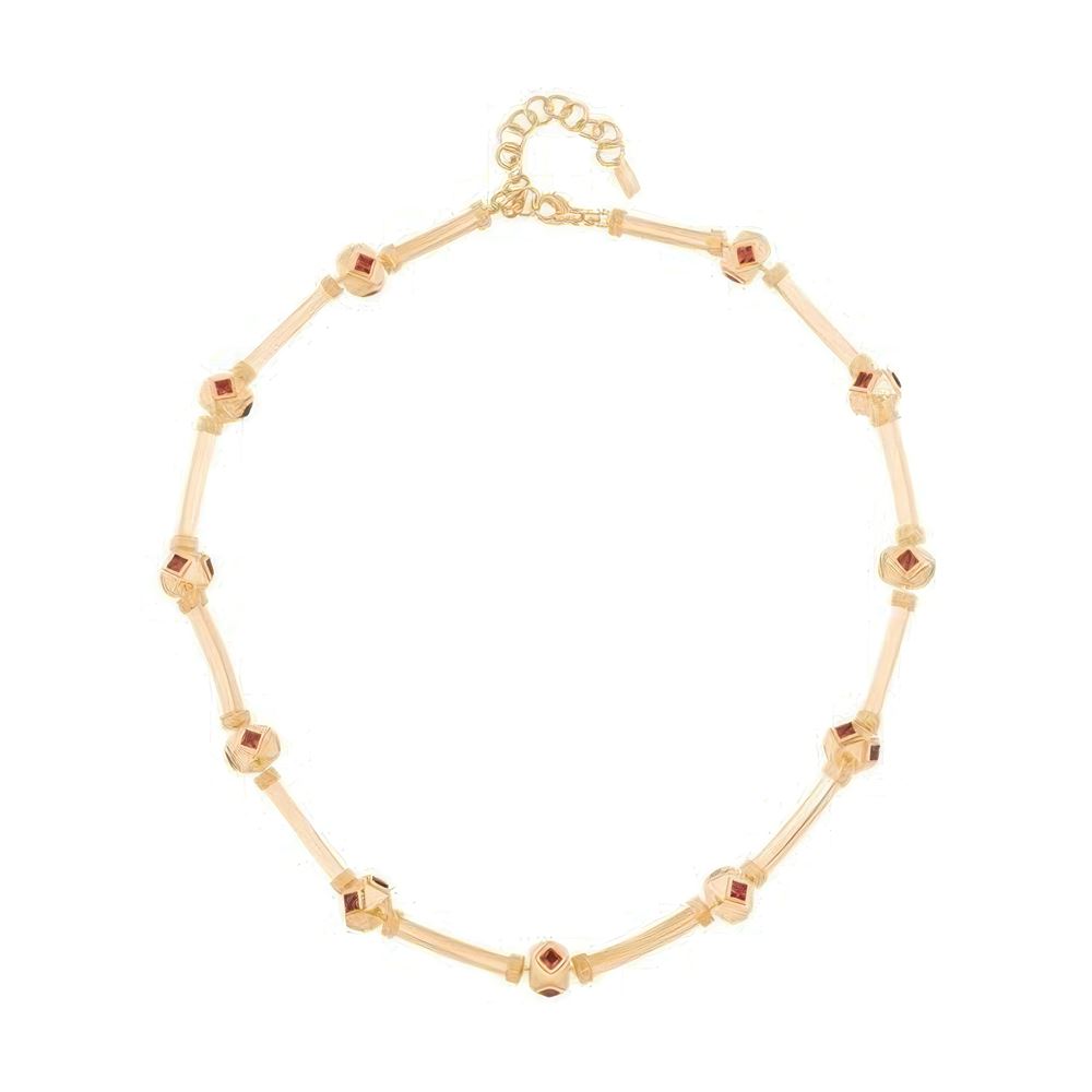 Kare Taşlı Silindir Kolye 43 Cm Zincir