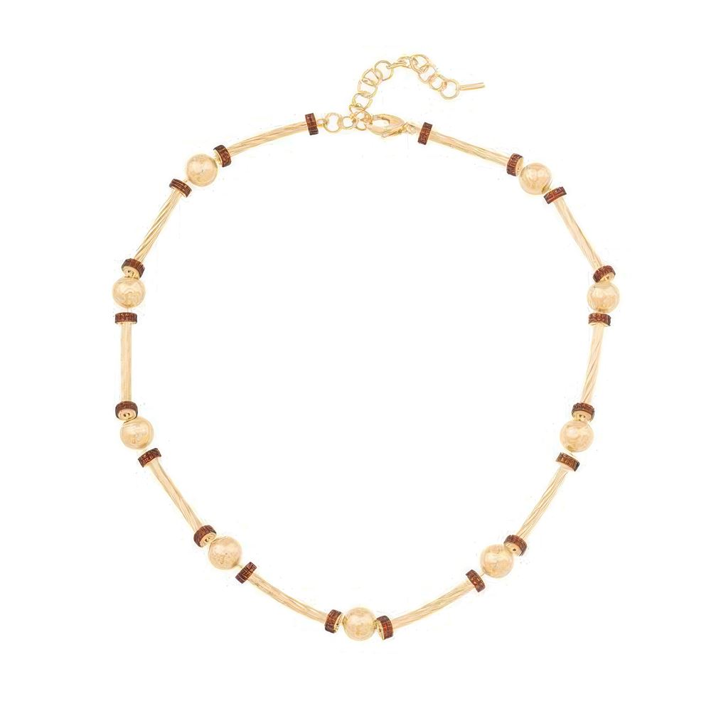 Renkli Taşlı Silindir Kolye 43 Cm Zincir