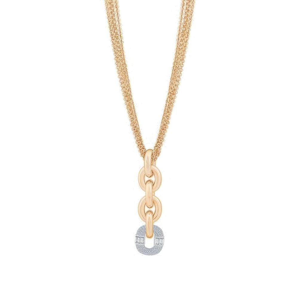 Mini Taşlı Oval Kolye 50 Cm Zincir