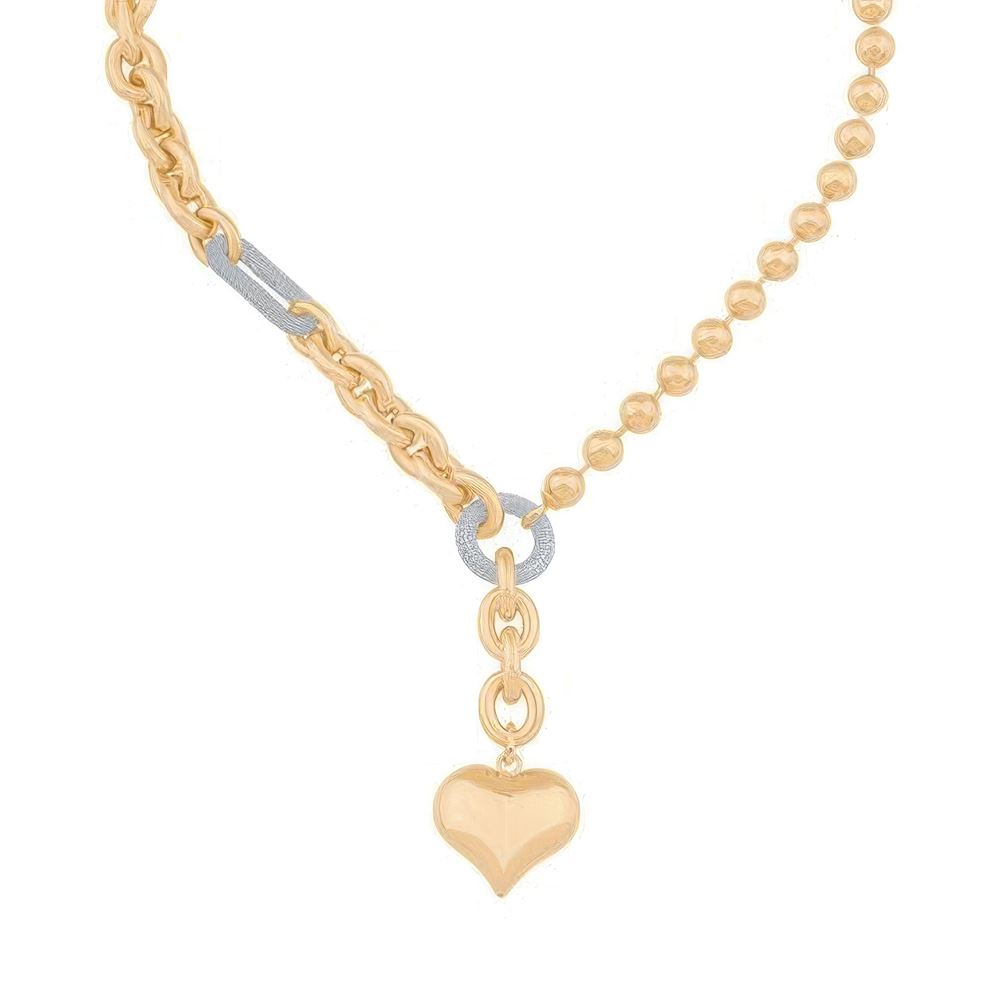 Asimetrik Zincir Kalp Kolye 50 Cm Zincir