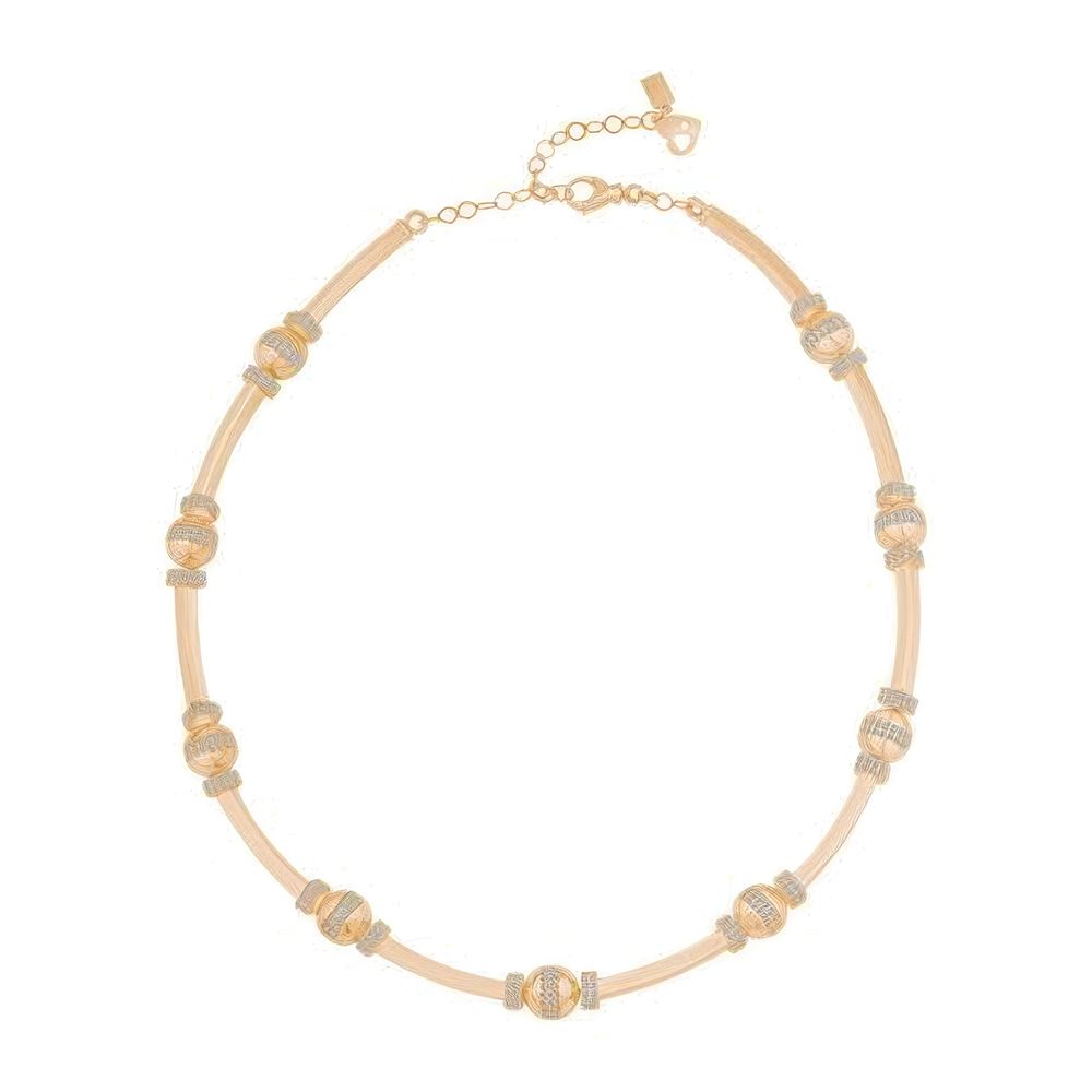 Altın Silindir Tasarım Kolye 43 Cm Zincir