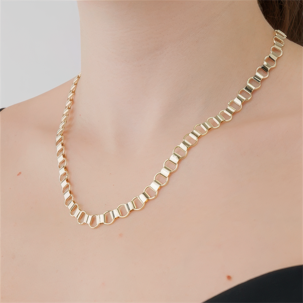 Halka Zincir Altın Kolye 50 Cm Zincir