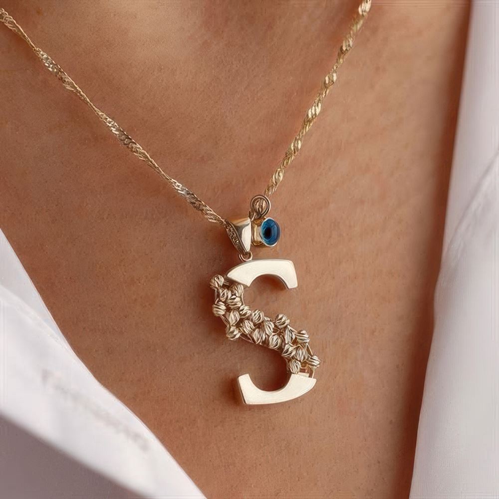 S Harf Altın Kolye 55Cm Zincir