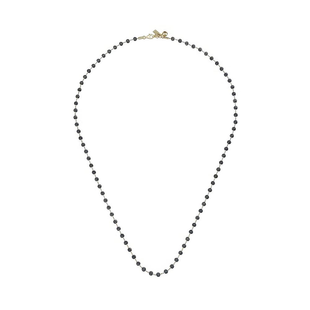 Siyah Top Top Altın Kolye 55 Cm Zincir