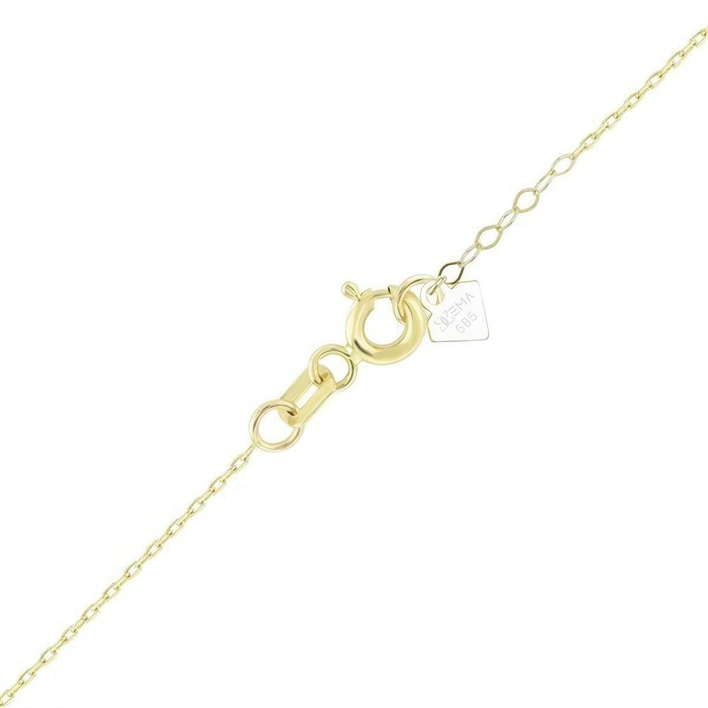 Nazar Boncuklu Hilal Altın Kolye 45Cm Zincir