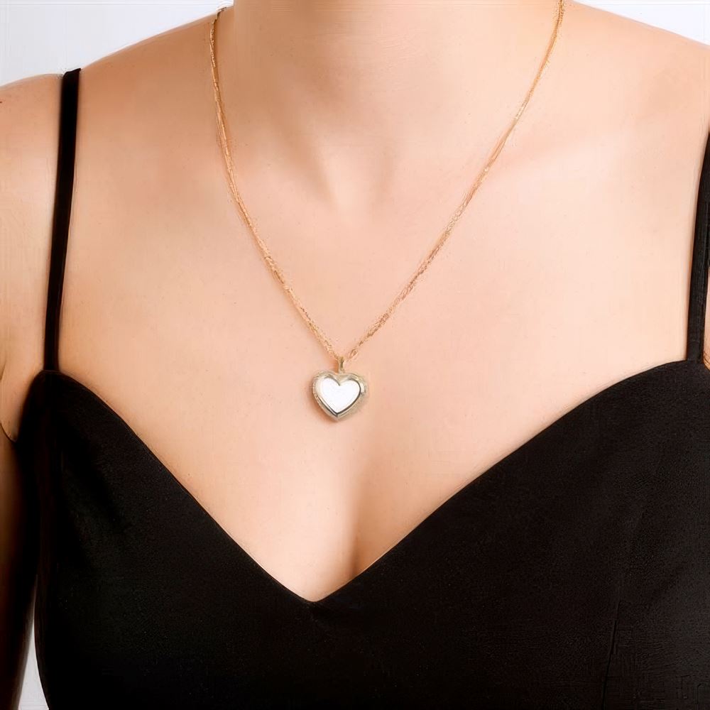 Kalp Altın Kolye 45Cm Zincir