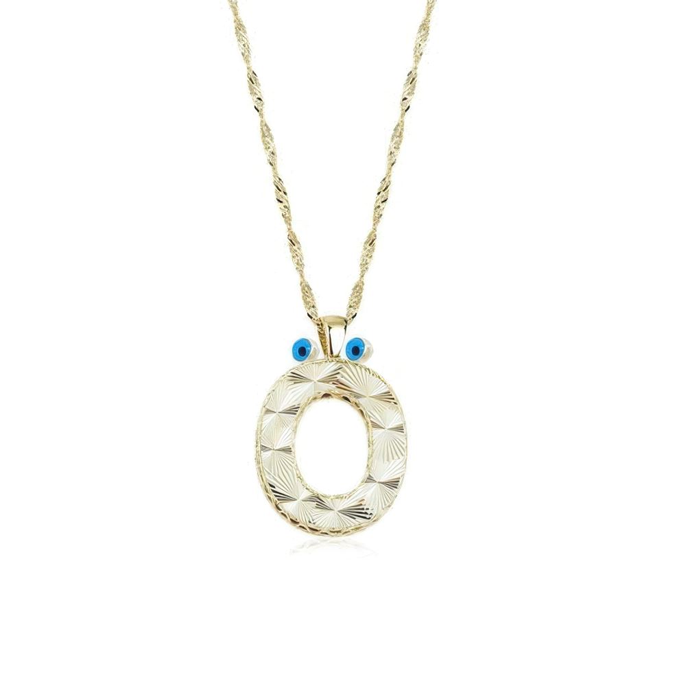 Altın Ö Harf Kolye 55Cm Zincir