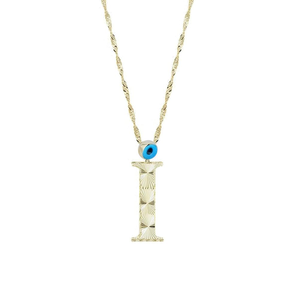 Altın İ Harf Kolye 55Cm Zincir