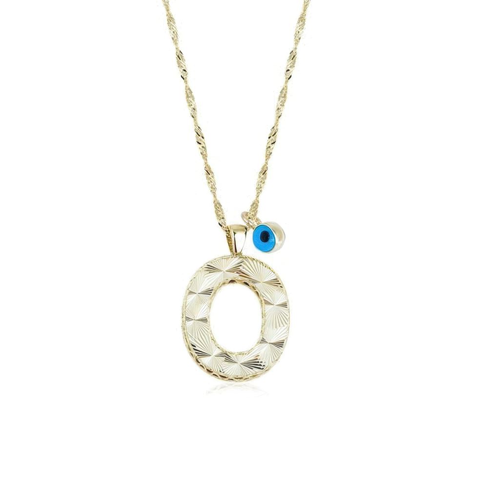 Altın O Harf Kolye 55Cm Zincir