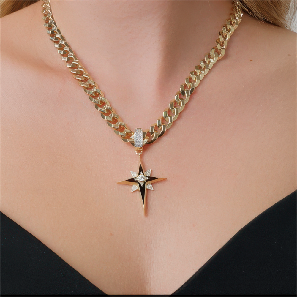 Mineli Taşlı Kuzey Yıldızı  Charm