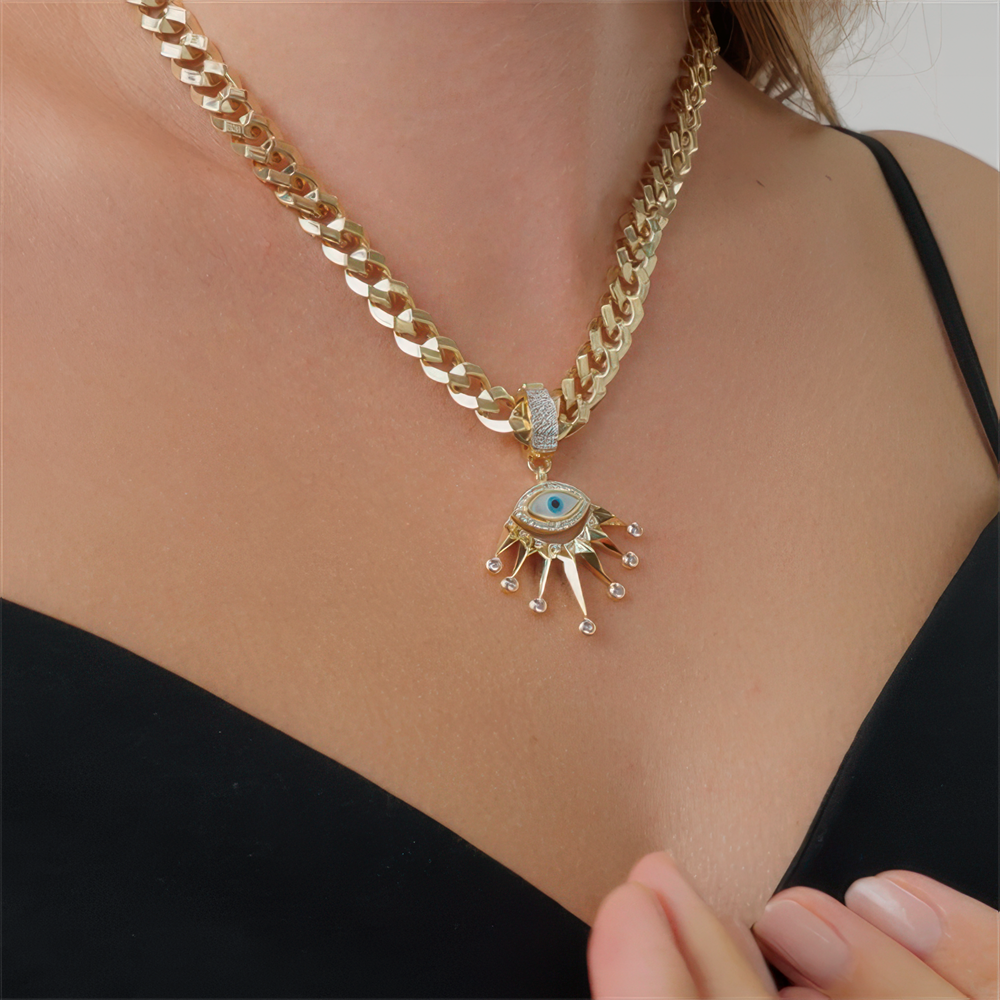 Pembe Taşlı Nazar Göz Charm