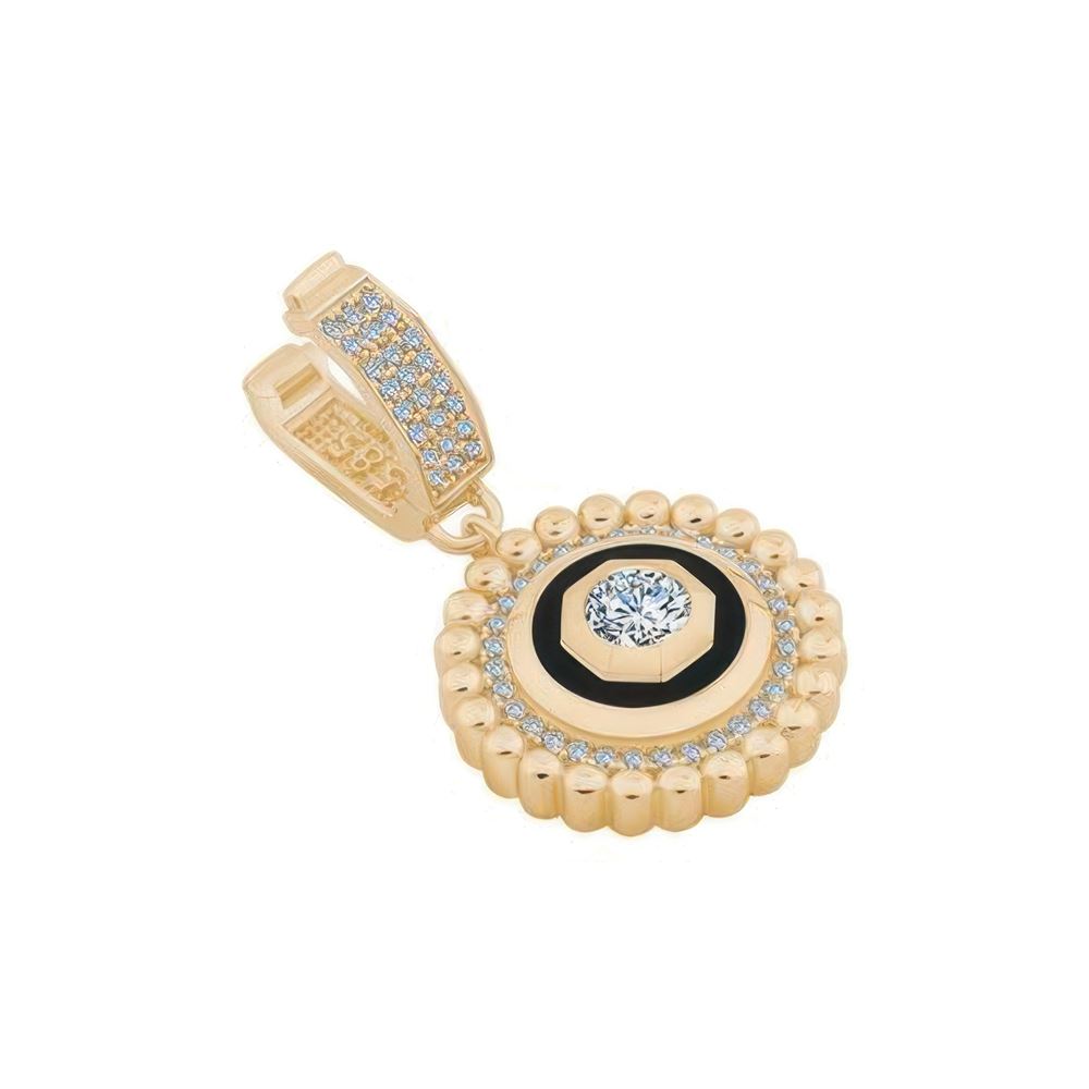 Siyah Mineli Madalyon Charm